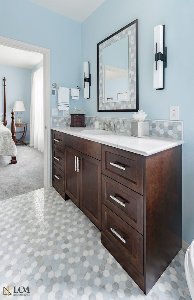 LCM Design and Build - Example of Client's Bathroom Renovation, Sink and Vanity, Connected to Bedroom